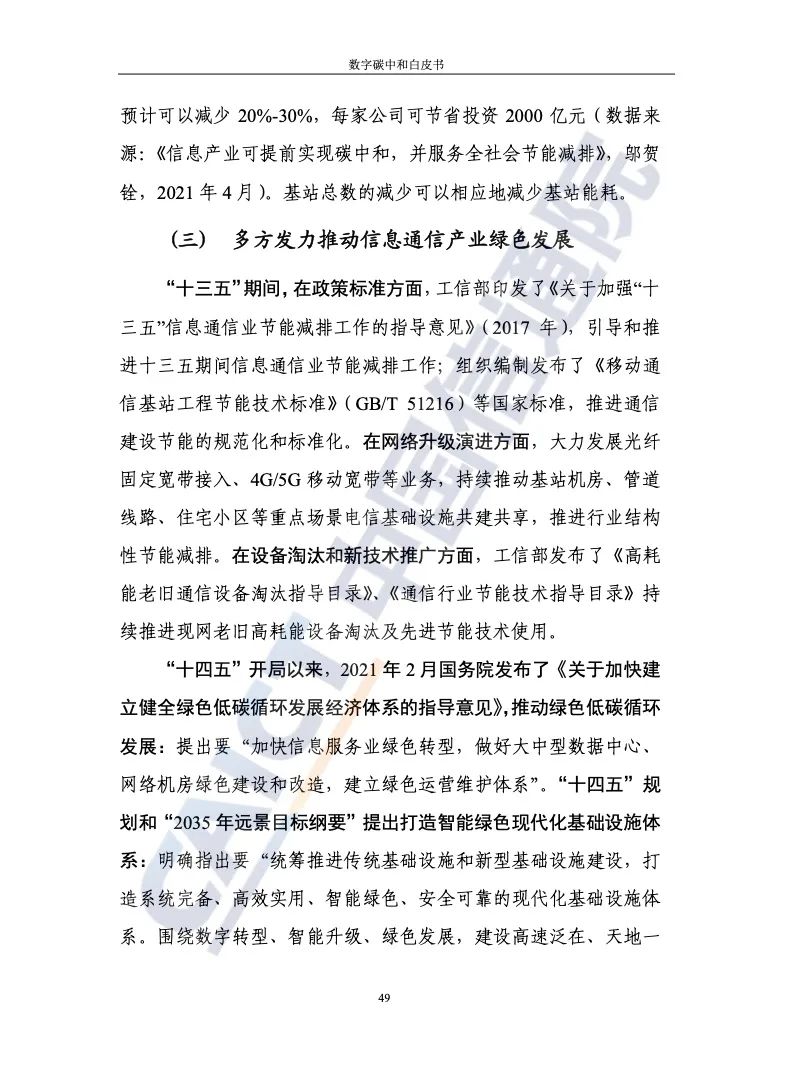 中國信通院:2021年數(shù)字碳中和白皮書